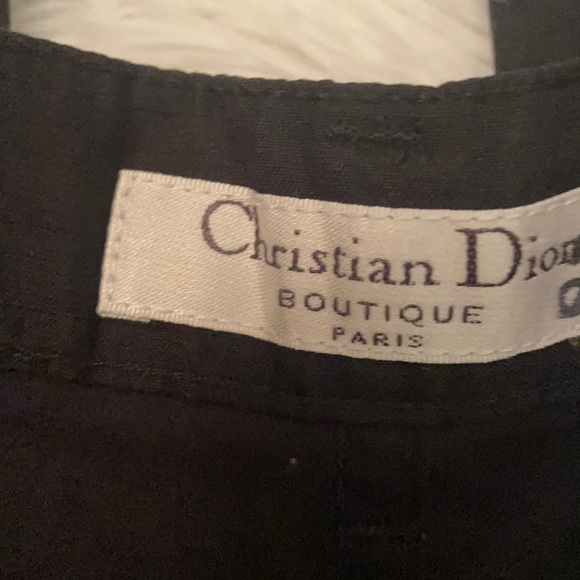 Vintage Christian Dior Boutique Paris Cotton/Silk High Waisted Black Pants - Picture 3 of 13